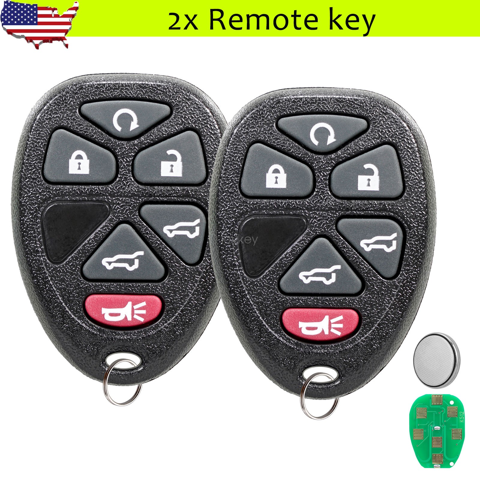 2 For 2008 2009 2010 2011 2012 2013 2014 Chevy Suburban Tahoe Remote Car Key Fob