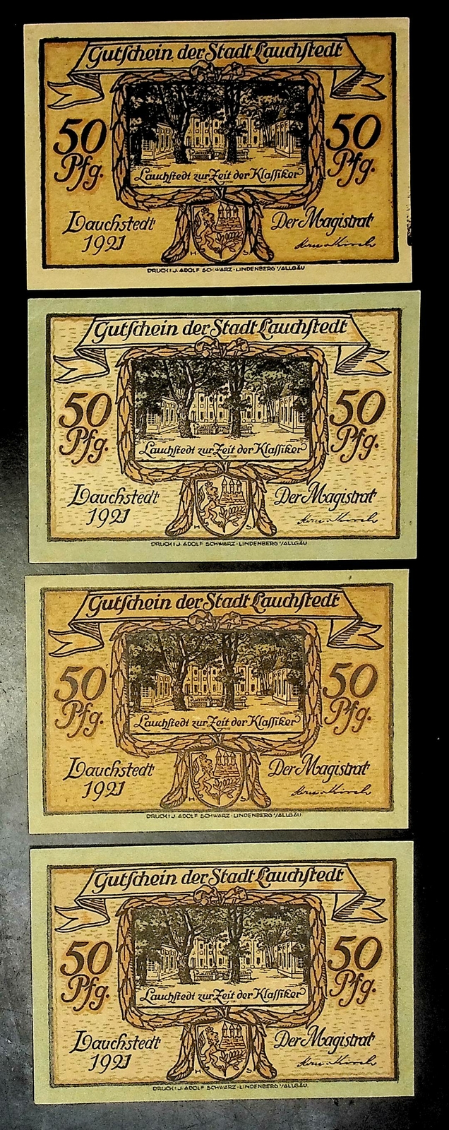 1921 Germany LAUENSTEIN 50 Phennig Banknote / Notgeld