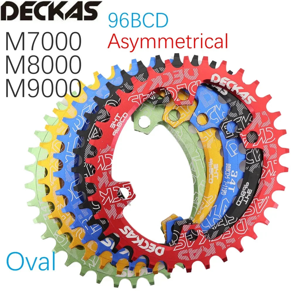 Deckas Bike Chainring Oval 32T-38T 96BCD Asymmetrical for M7000 M8000 M9000