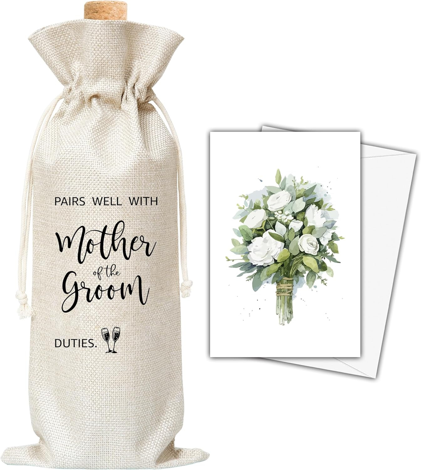 Mother Of The Groom Gifts Wine Bag & Card, Wine Bag Gifts For Mother-In-Law From