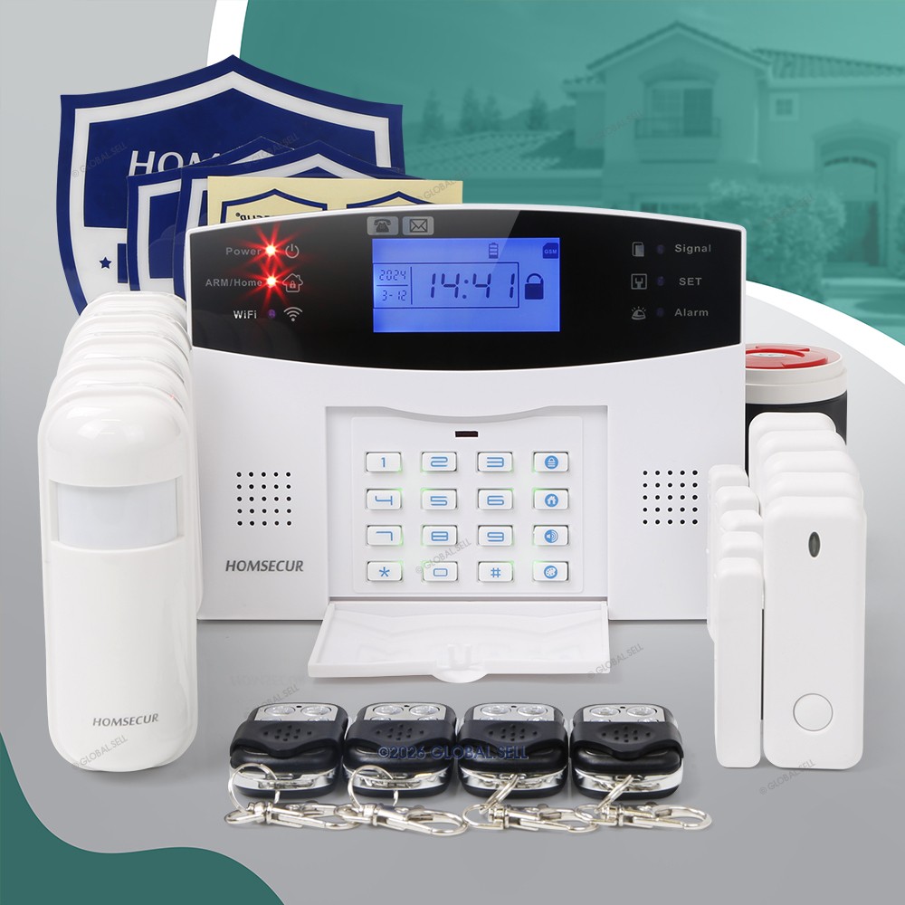 HOMSECUR App Controlled Burglar Alarm System Set With 10 Wireless Sensors and RC