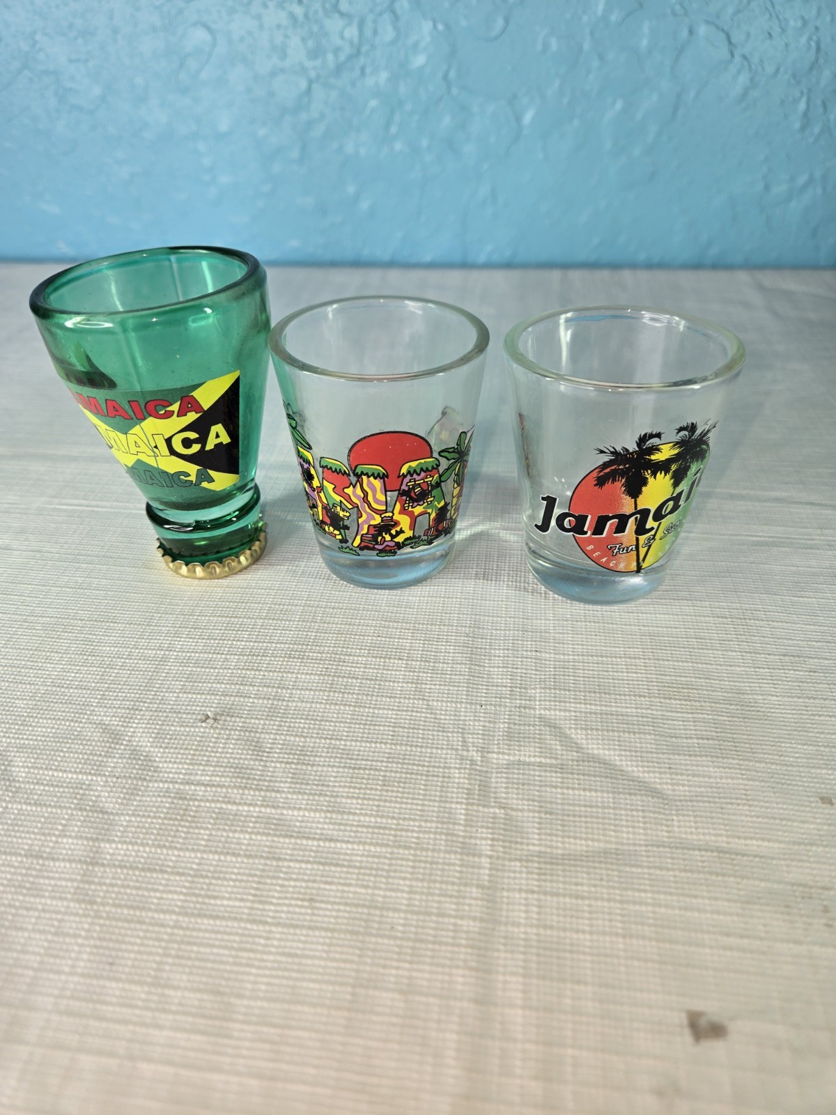 Lot Of 3 Jamaican Shot Glasses