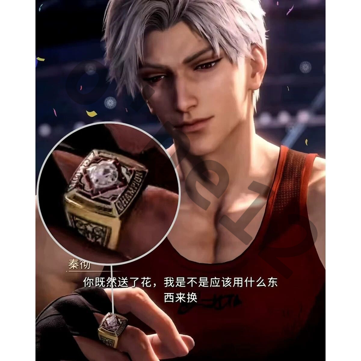 Love and Deepspace Sylus Anime Champion Couple Ring Wide Efinger Ring Gem Gift