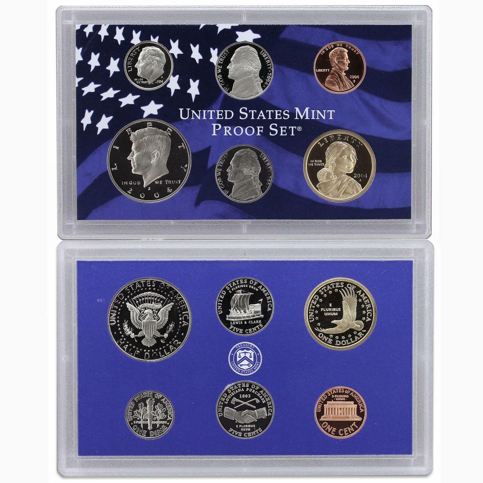 2004 S Proof Set Original Box & COA 11 Coins CN-Clad
