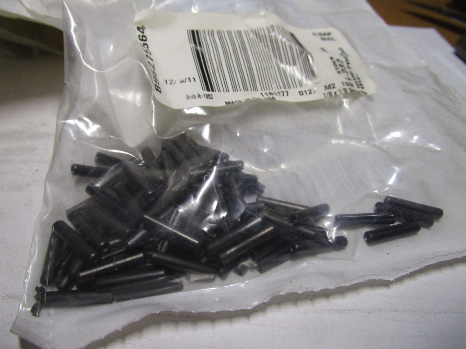 1/8" x 5/8" Plain Finish Steel Slotted Spring Pin QTY 100