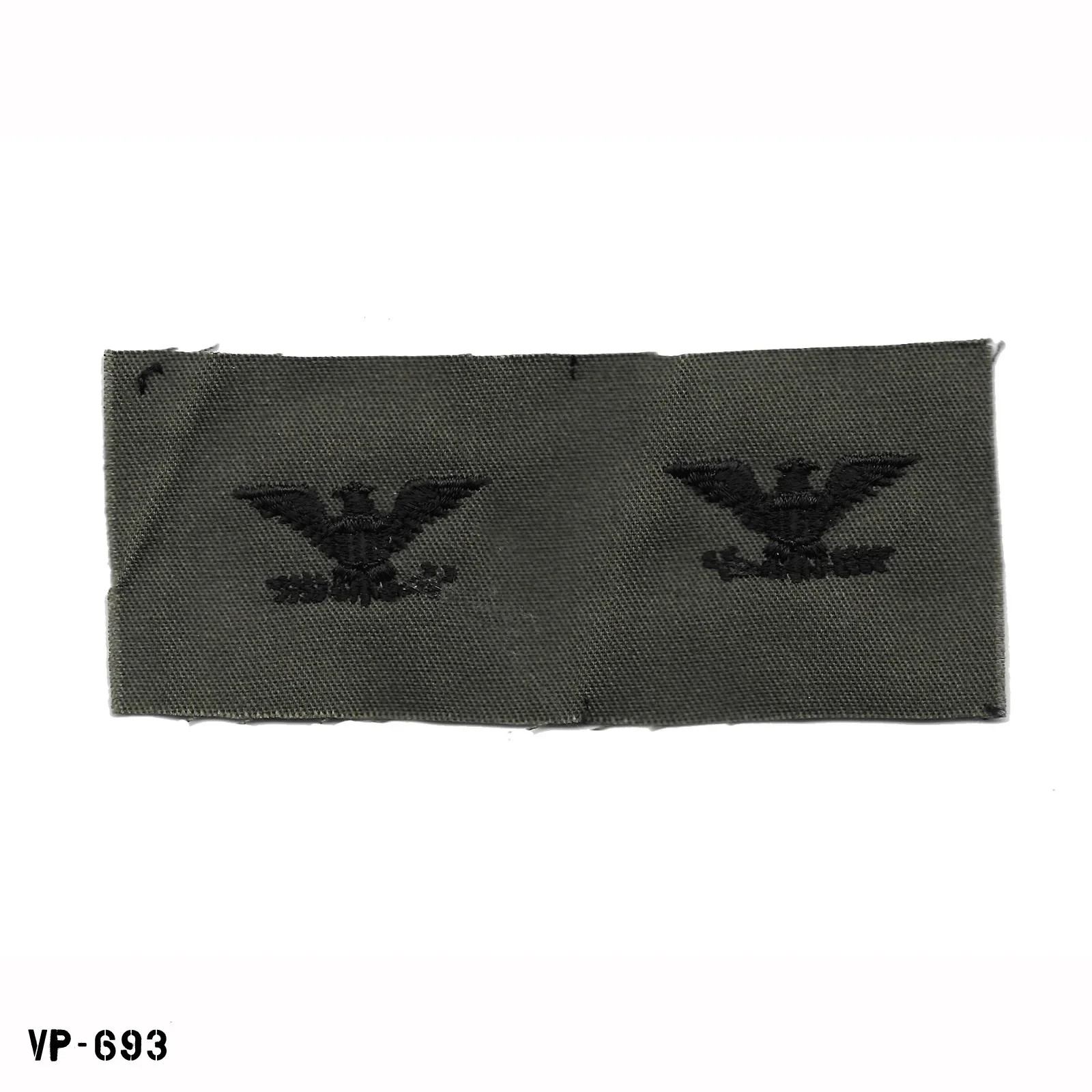 Colonel Subdued OD & Black Collar Patches ~ US Army ~ NOS ~ NEW ~ USA