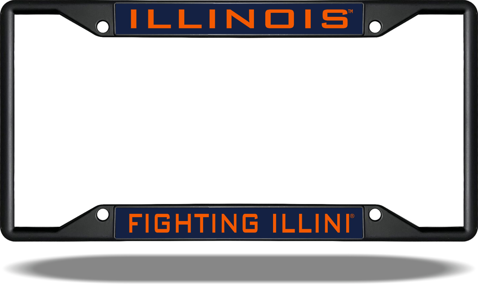 Illinois FIGHTING ILLINI Black License Plate Frame
