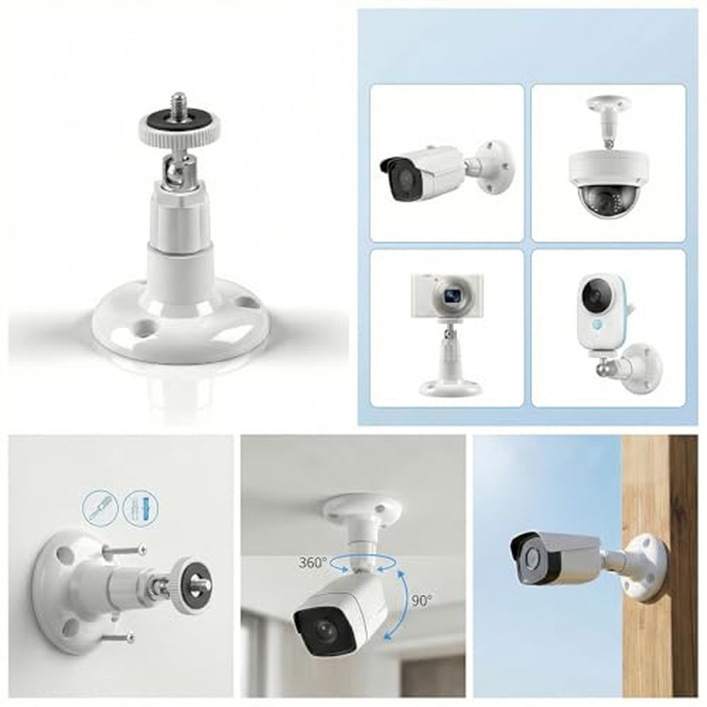 4PCS Wall Mount Bracket for Surveillance Cameras Adjustable Angle ABS Material