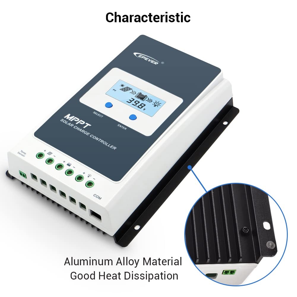 Epever 30A Solar Charge Controller Mppt 12V / 24V Auto Max.Pv 100V Input