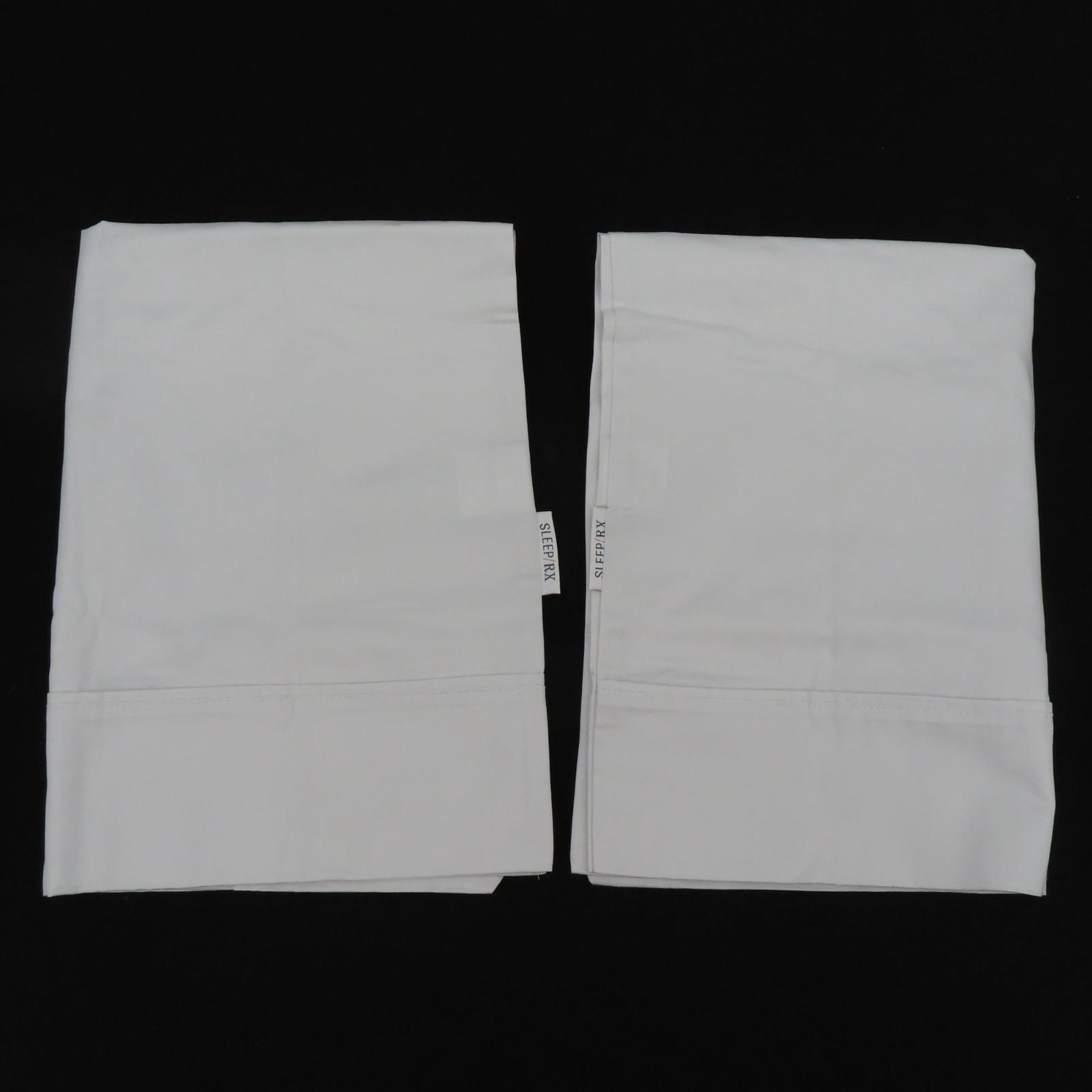 SleepRX Pair of 2 Standard Pillowcases Solid White All Cotton NEW Without Tags