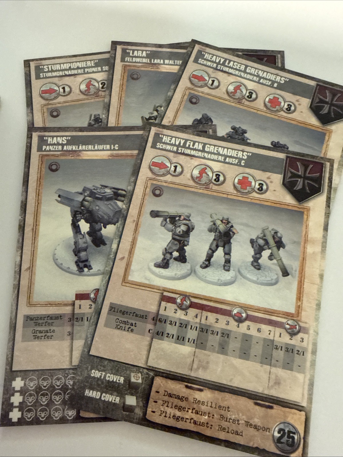 Dust Tactics Revised Core Set Lot 5 Gray Axis Allies Unit Cards