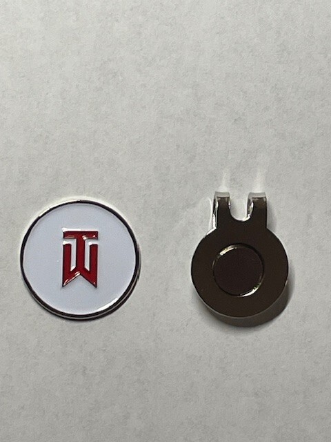 (1) TW Tiger Woods Nike 1" Coin Golf Marker W/ Bonus Hat Clip - Quality Made!