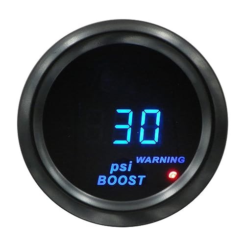 Car Digital Universal Meter Kit, 2" 52mm & Blue LED Light Boost Gauge PSI