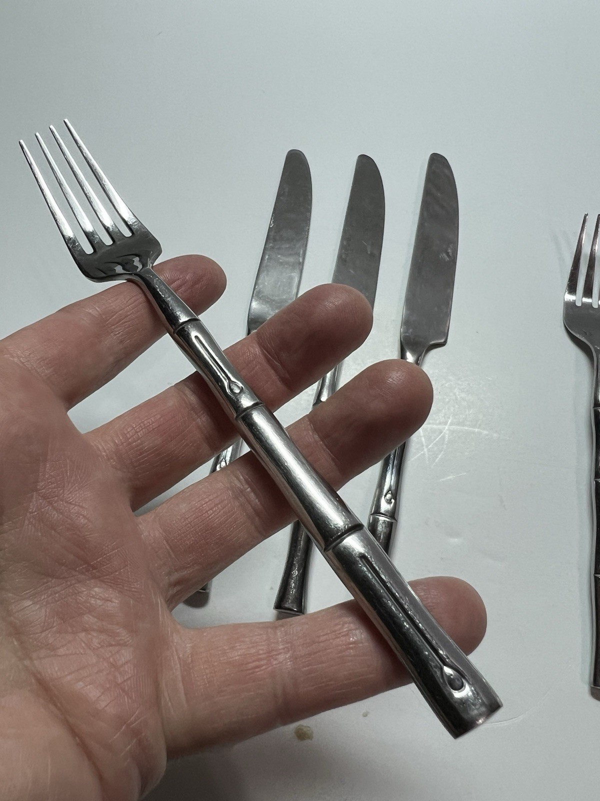 Hampton Silversmith BAMBOO Flatware Stainless Steel 7 Pieces Lot