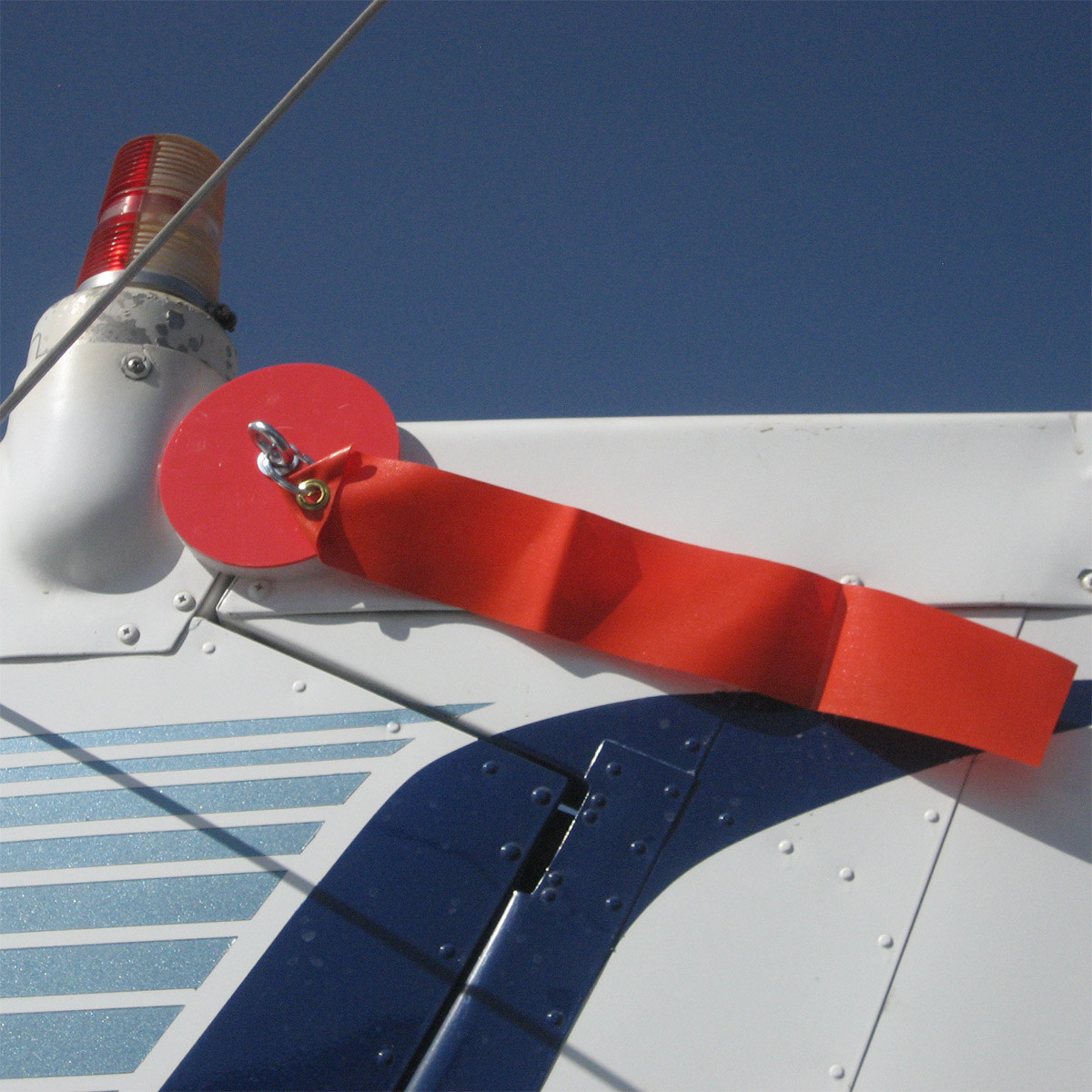 Aircraft Control Surface Gust Lock by WPS, Padded w/ RBF Streamer, all S/S parts