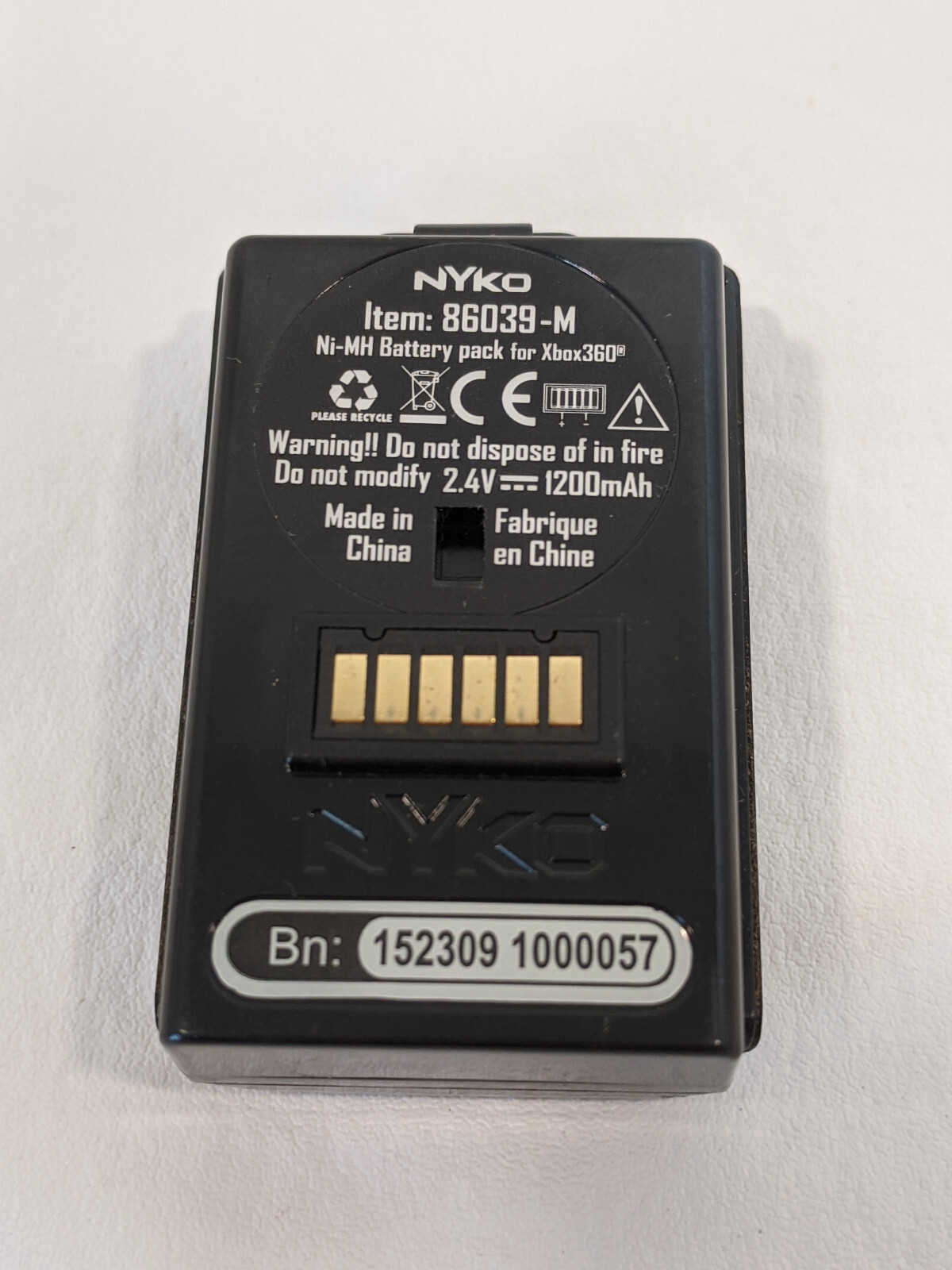 Controller Charge Cable, Battery Pack Chargeable Battery Model# X801982-020