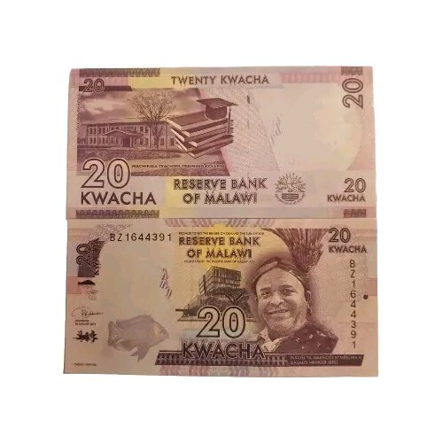 LOT Malawi, 1 Note - 20 Kwacha, 2019, P-63-New, UNC New date and signature
