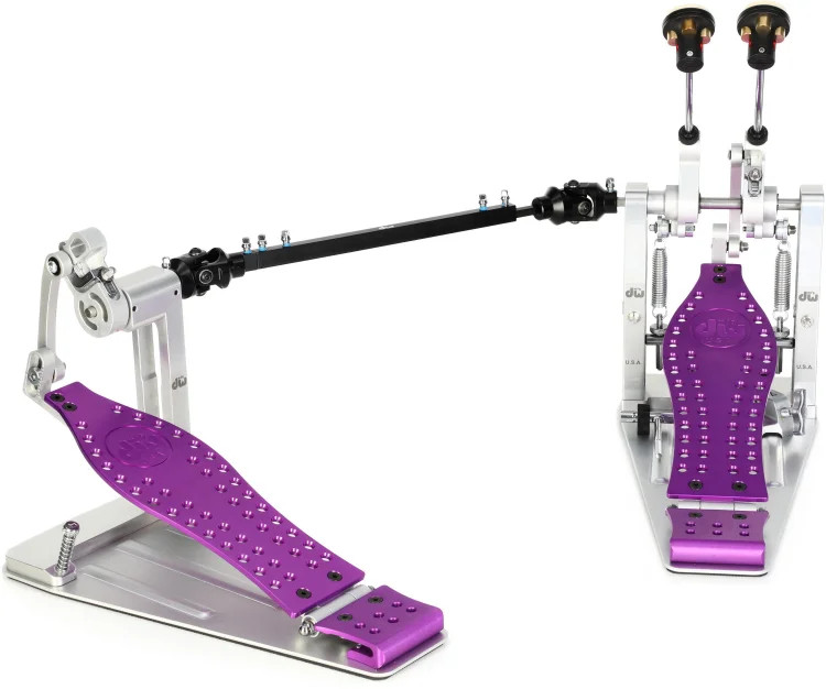 DW MFG Machined Direct-drive Double Bass Drum Pedal - Purple, Sweetwater