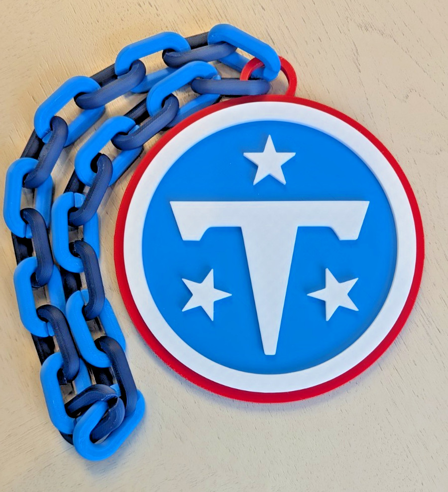 Tennessee Titans 2026 New Logo Over-Sized Necklace Logo Pendant Hype Chain