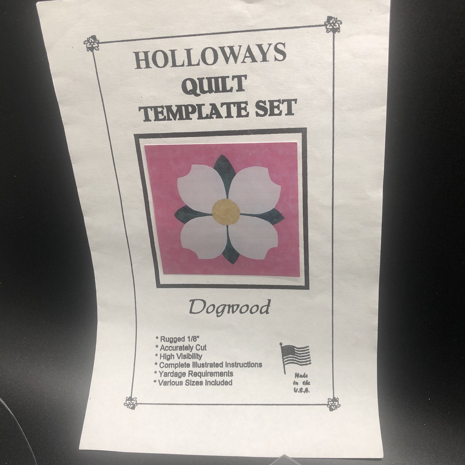 Sewing Craft Quilt Template Set Dogwood pattern Holloways