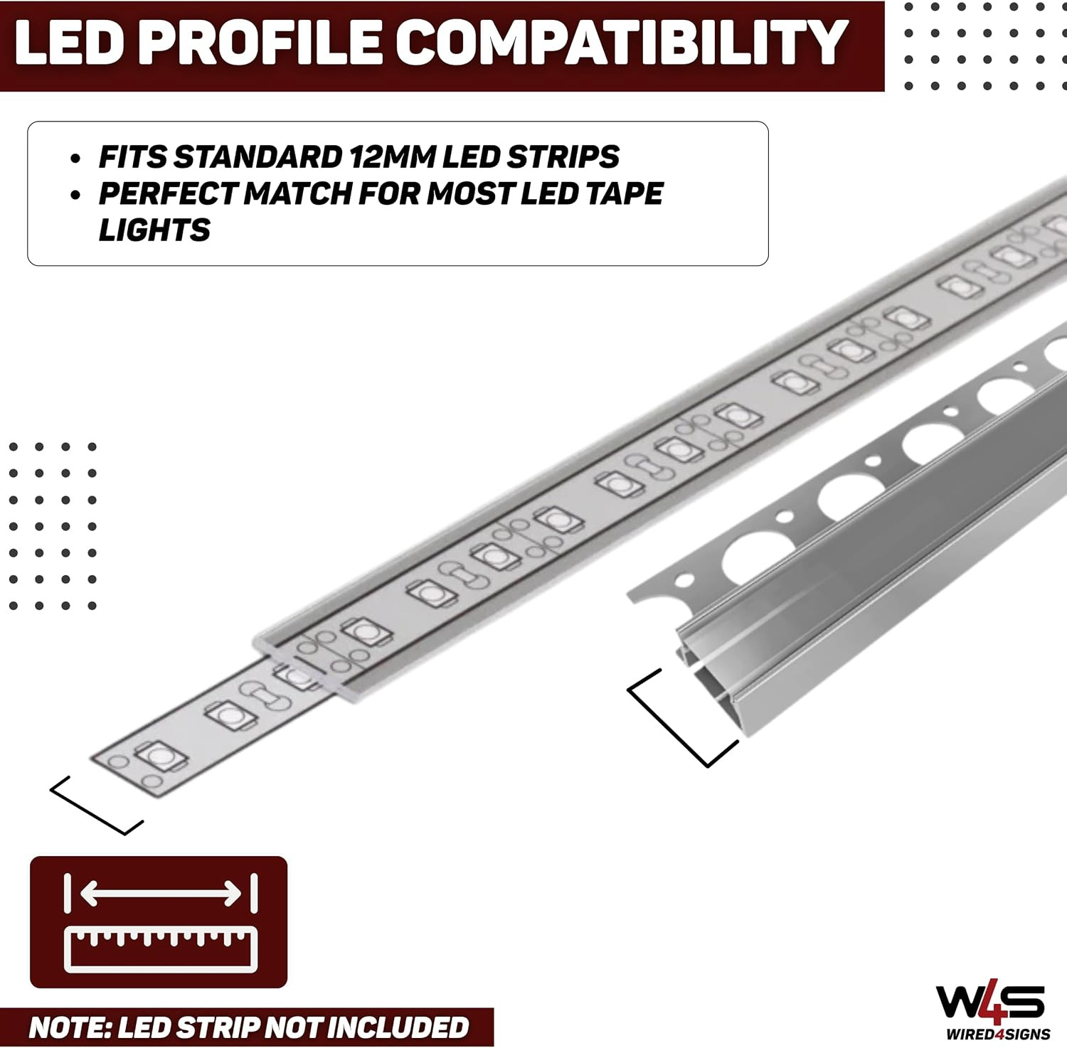 Wired4Signs Nicho Series White LED Tile Edge Light Strip Kit 24V DC