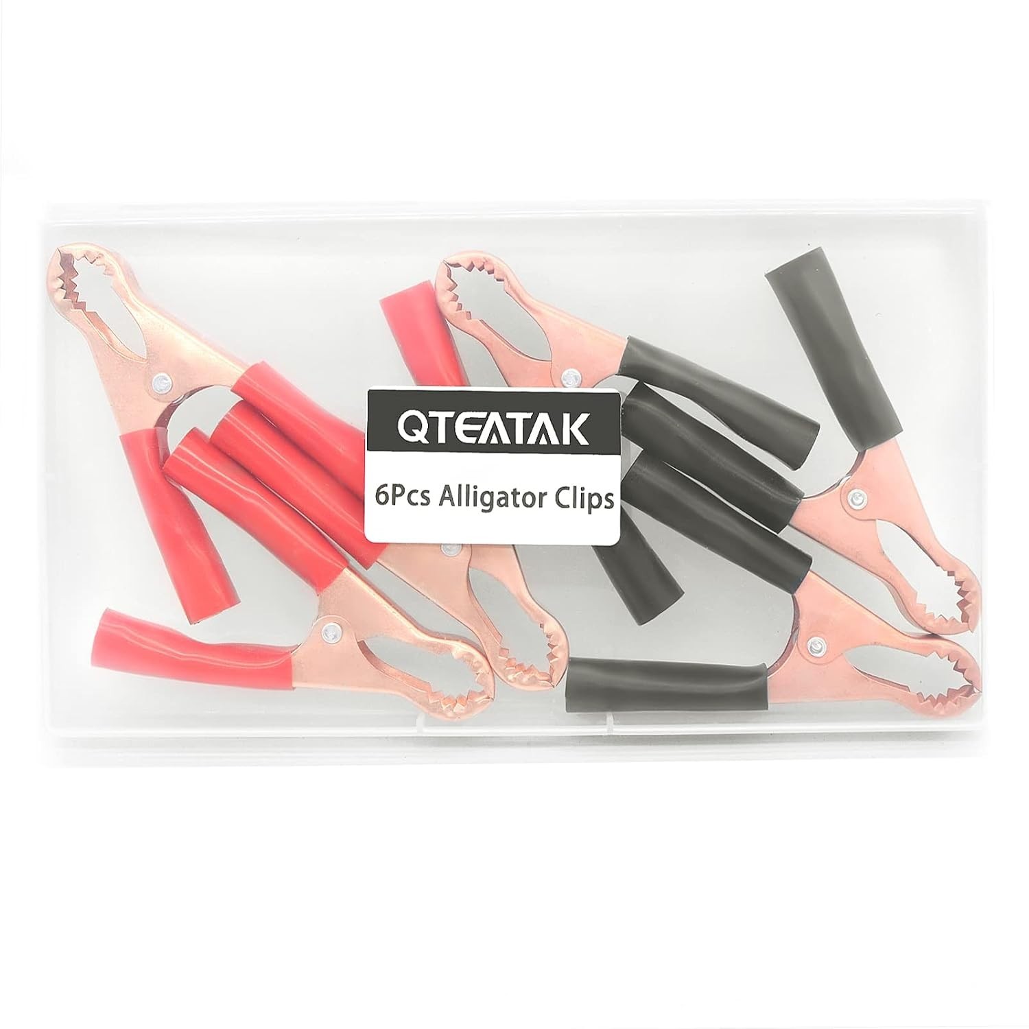 6-Piece 50A Alligator Clips - Durable Insulated Metal Clamps for Testing
