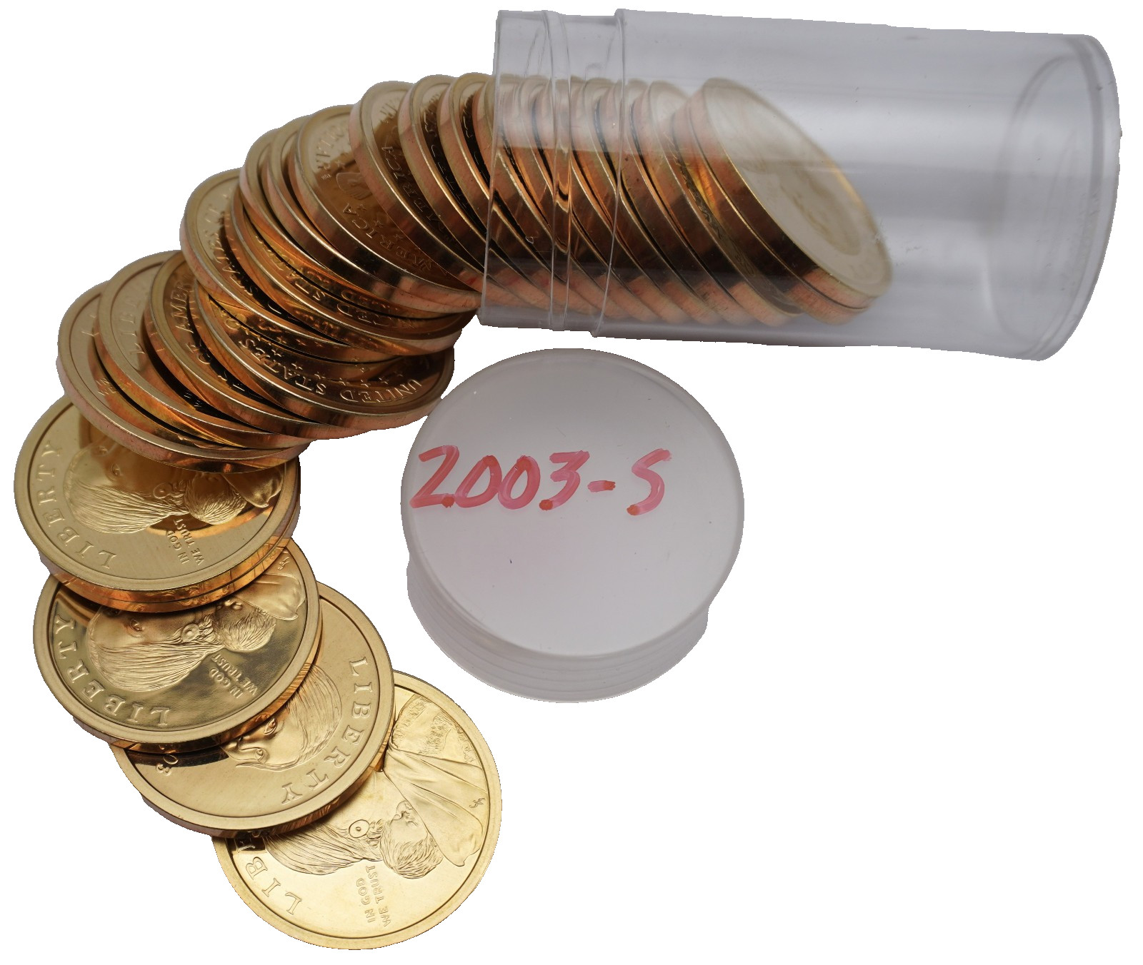 2003-S Proof Sacagawea Native American Dollars - Full Roll - 25 Coins
