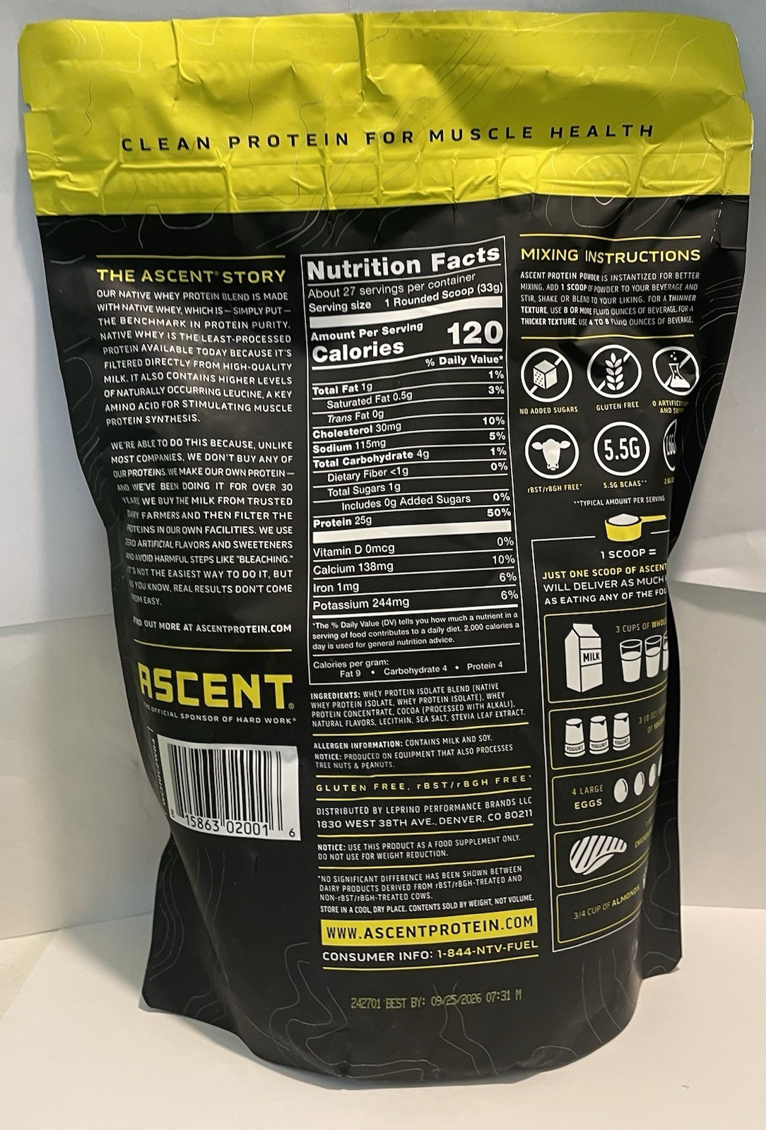 Ascent Chocolate Whey Protein