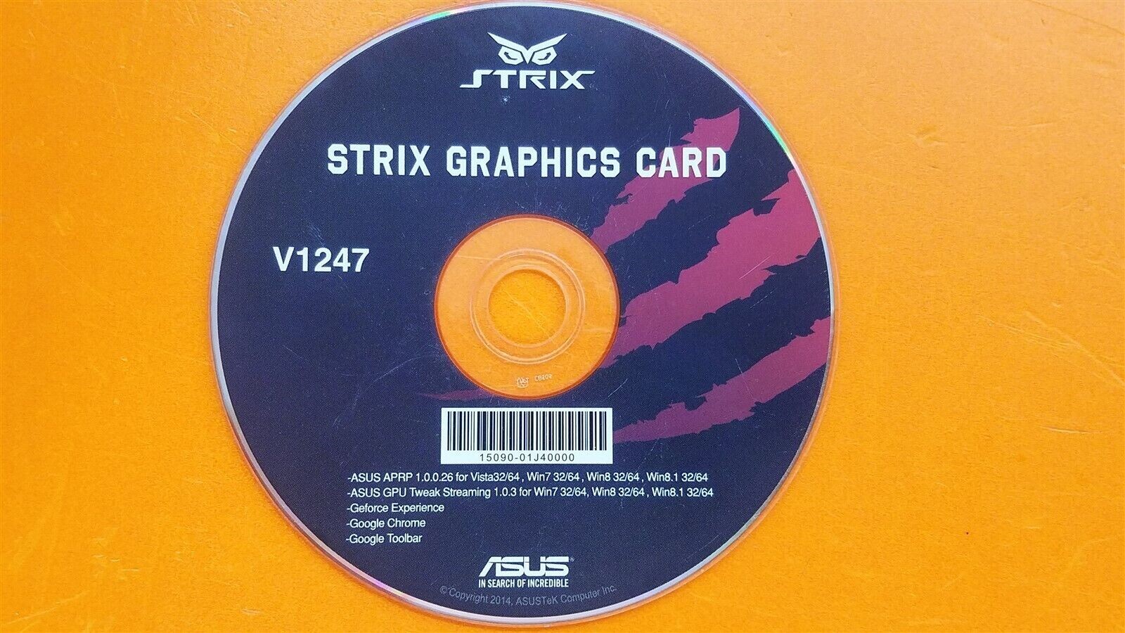 ⭐️⭐️⭐️⭐️⭐️ PC Gaming Software STRIX Graphics Card V1247 CD Disc (2014)