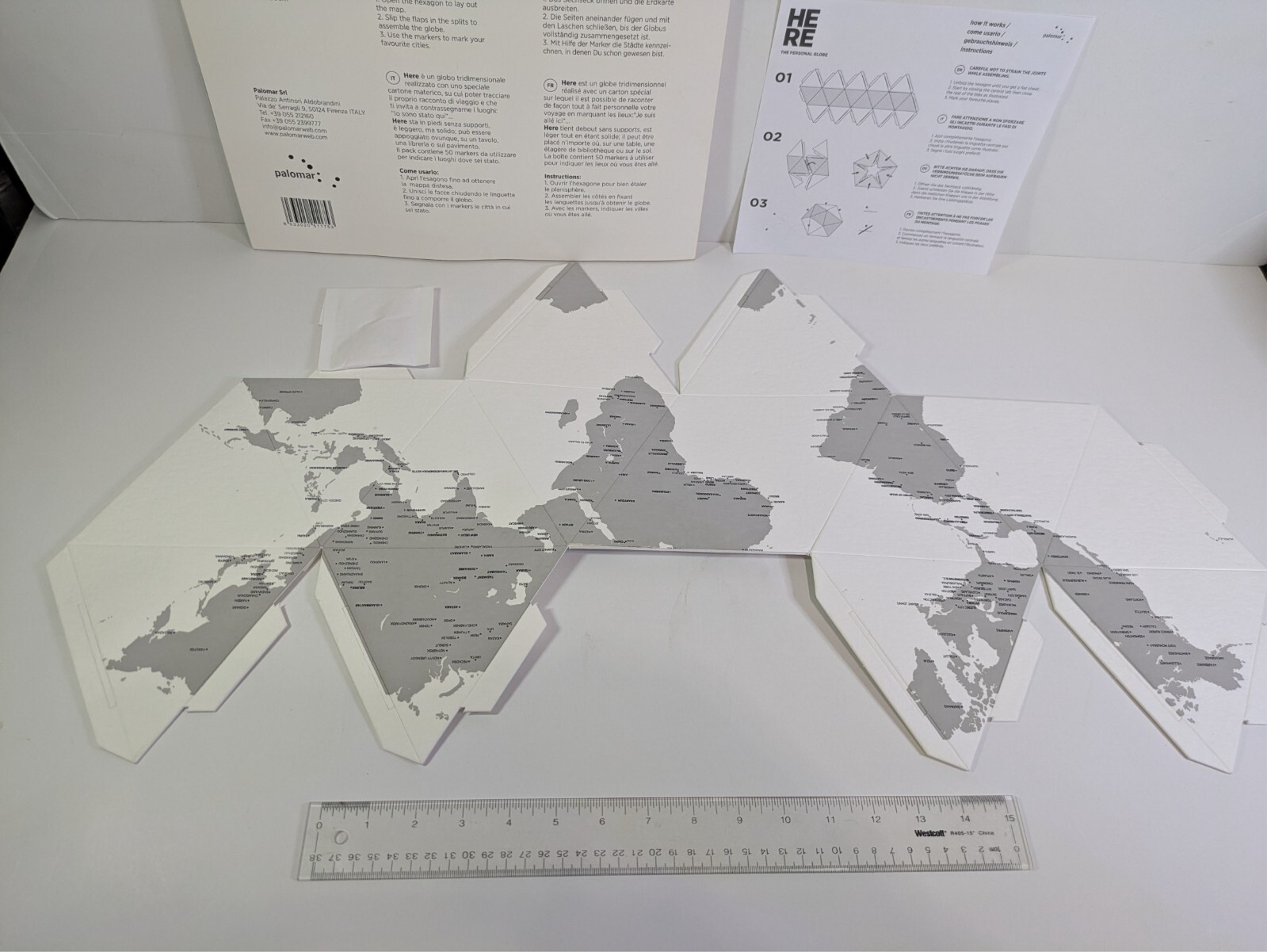 HERE Personal Globe Three-dimensional Paperboard Dodecahedron Cities World Map