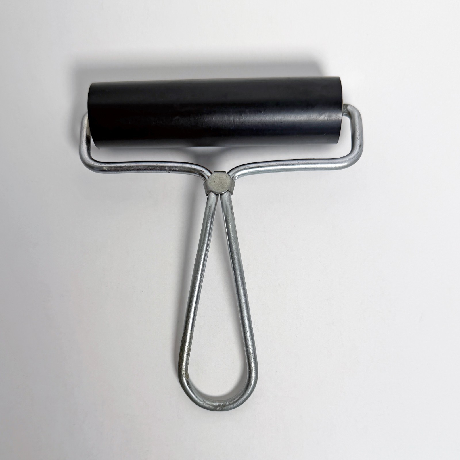 VINTAGE ROLLRITE 4" BRAYER ROLLER METAL HARD RUBBER — Made in USA