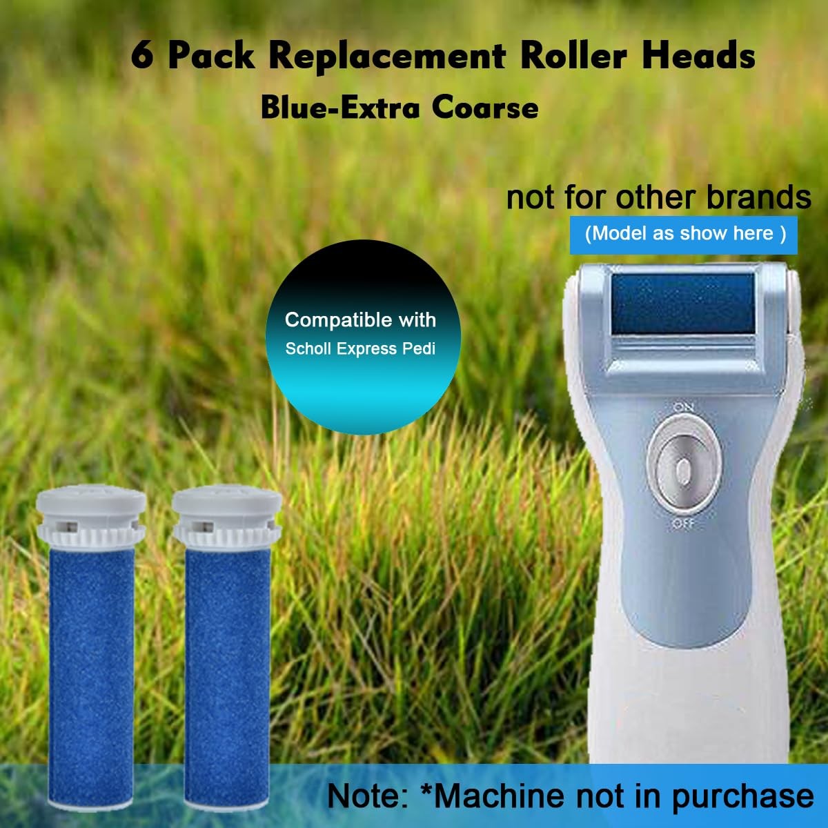 6 Pack Blue Extra Coarse Replacement Roller Refills 1 Count (Pack of 6),