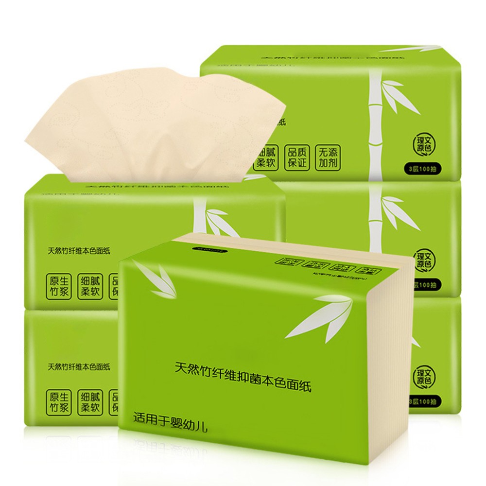 Facial Tissues Recycled Paper Extraction Bamboo Pulp Toilet Napkin
