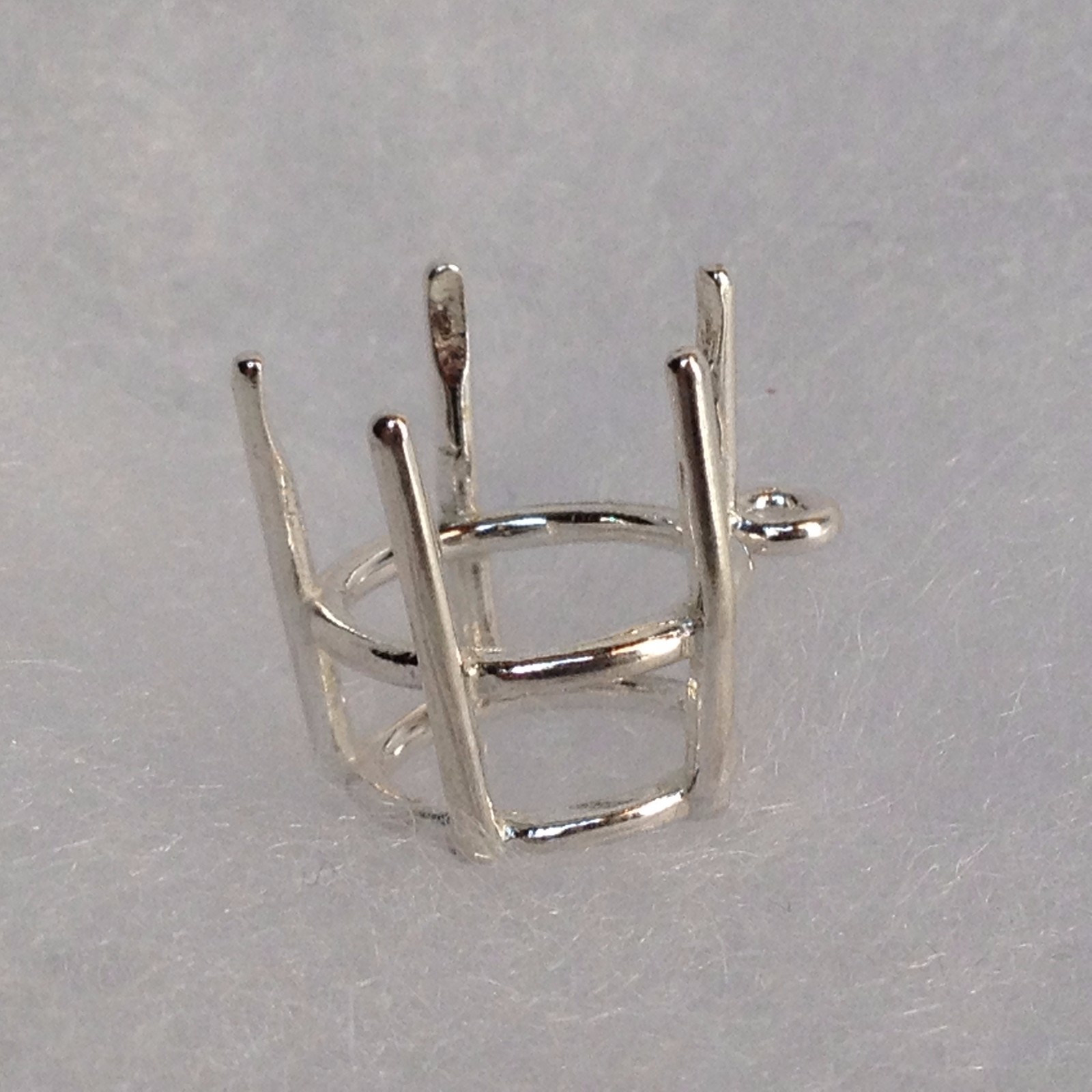 Sterling Silver Round 5-Prong Pre-Notched Dangle Setting (9-15mm)