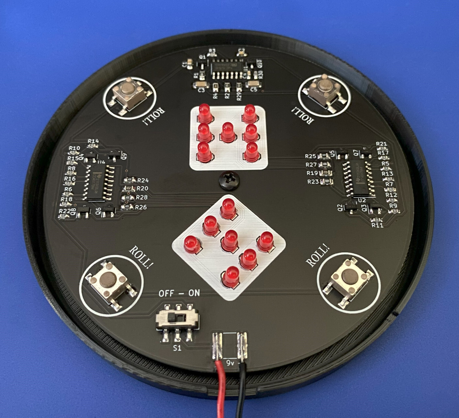 SMD Soldering Practice Circuit Board Kit with Base - Electronic Dice