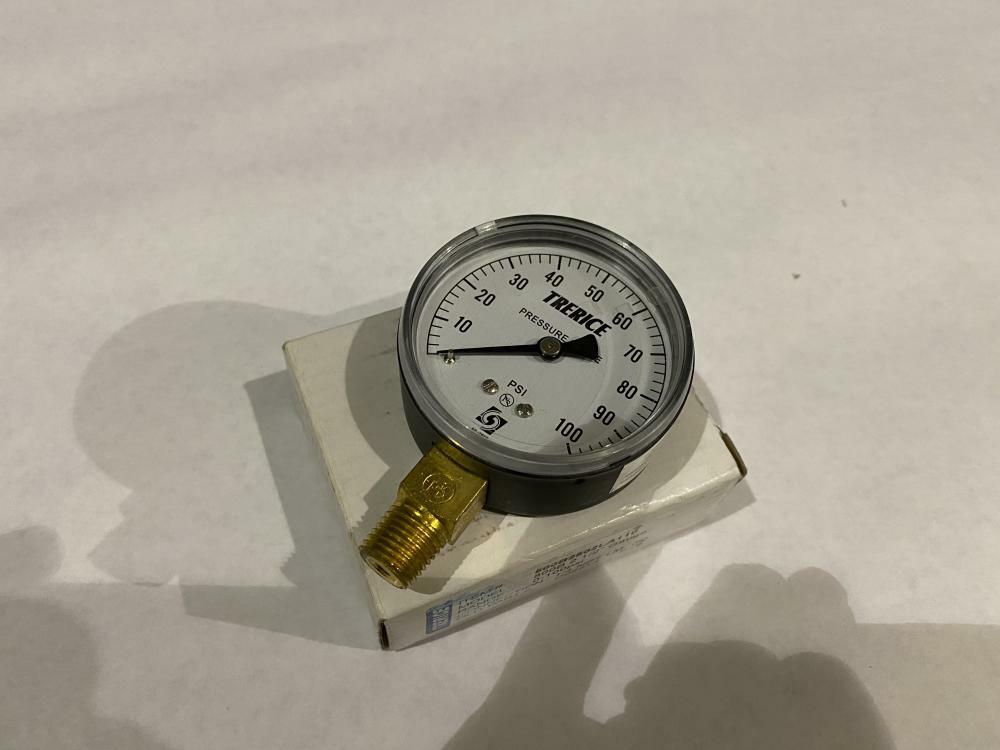TRERICE PRESSURE GAUGE  # 800B 2-1/2"   0-100PSI   1/4NPT