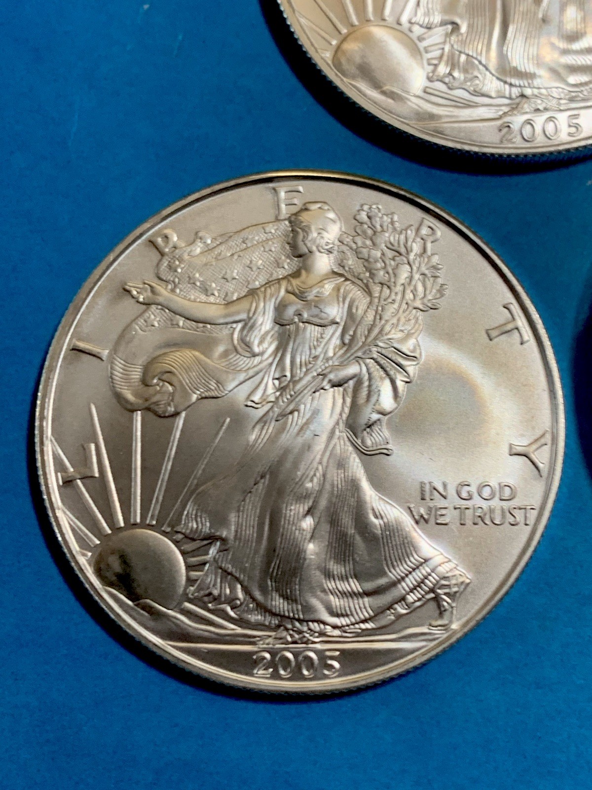 2005 American Silver Eagle 1Oz Gem Brilliant Uncirculated From US Mint Tube Pull