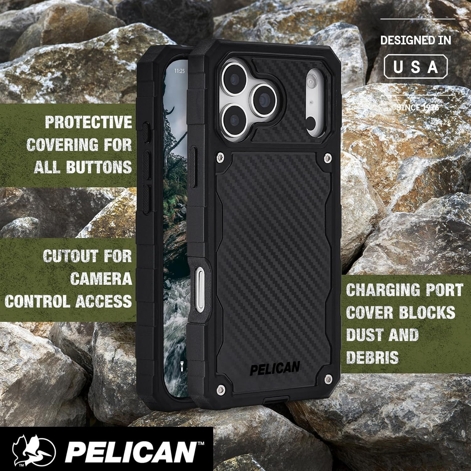 Pelican Shield Iphone 17 Pro Max Case [Compatible with Magsafe] Rugged Phone Cas