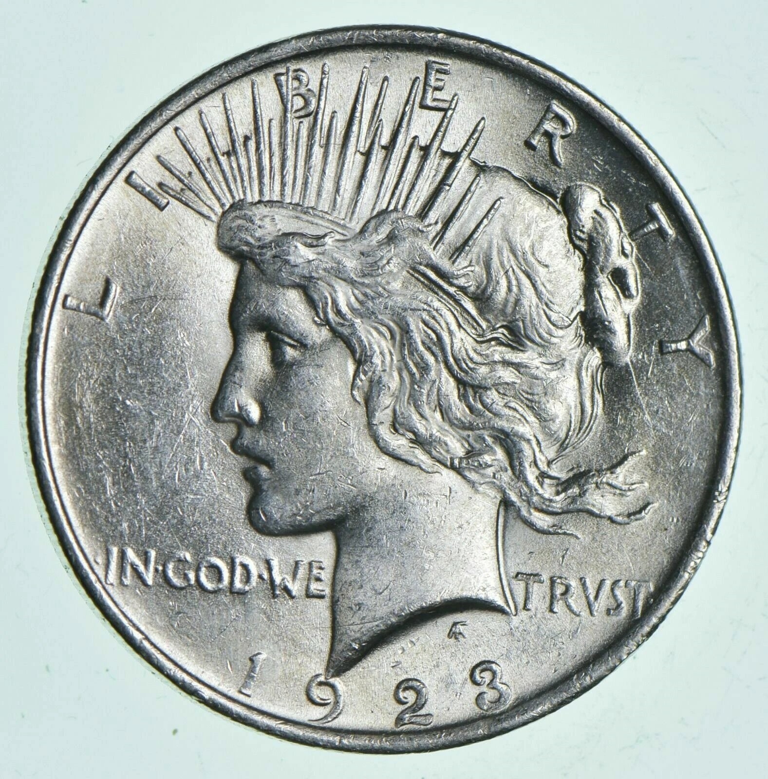 (1) AU 1923 (P) Peace Silver Dollar 90% - Almost Unc -Dripping with Luster