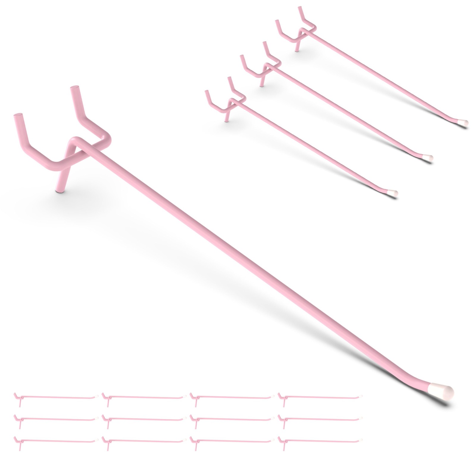 50 PC 6" Pink Pegboard Hooks Fits 1/4" or 1/8" Peg Board Organizer