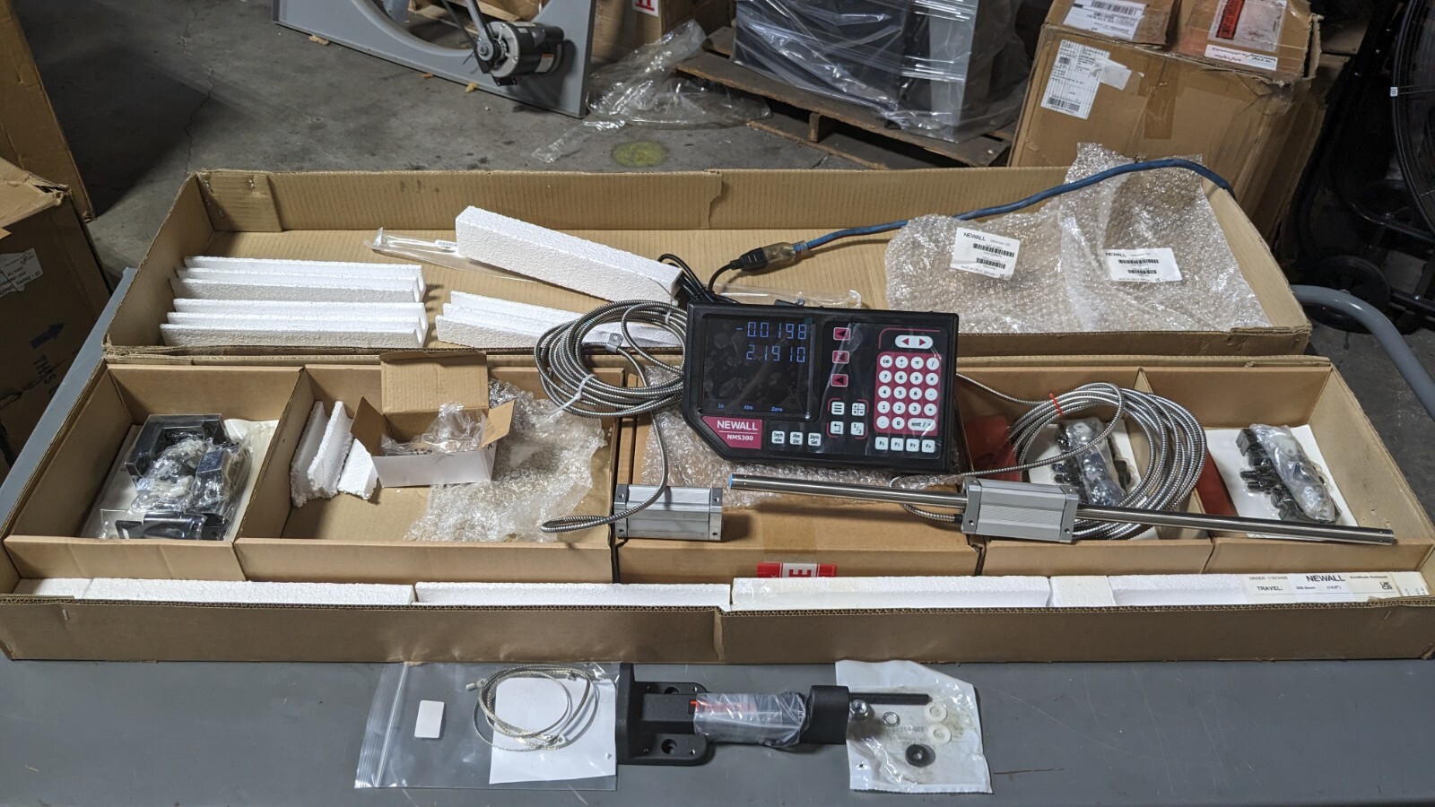 NEWALL Lathe DRO System 2 Axes Inductive Scale 14" X-Axis 60" Z-Axis I