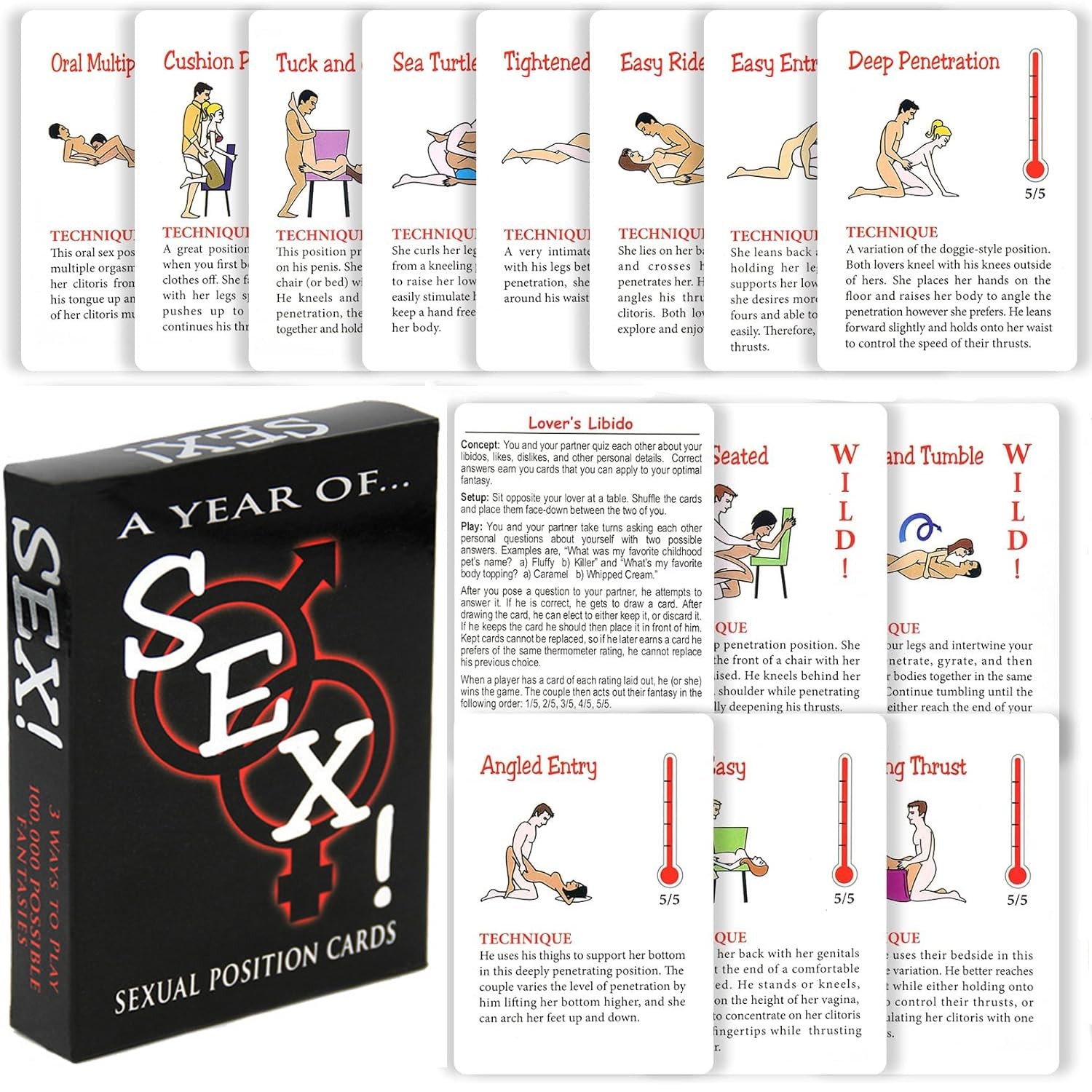 Sex Game Position Cards Couples Sex Game Kama Sutra Card Game Sex Card for Ad...