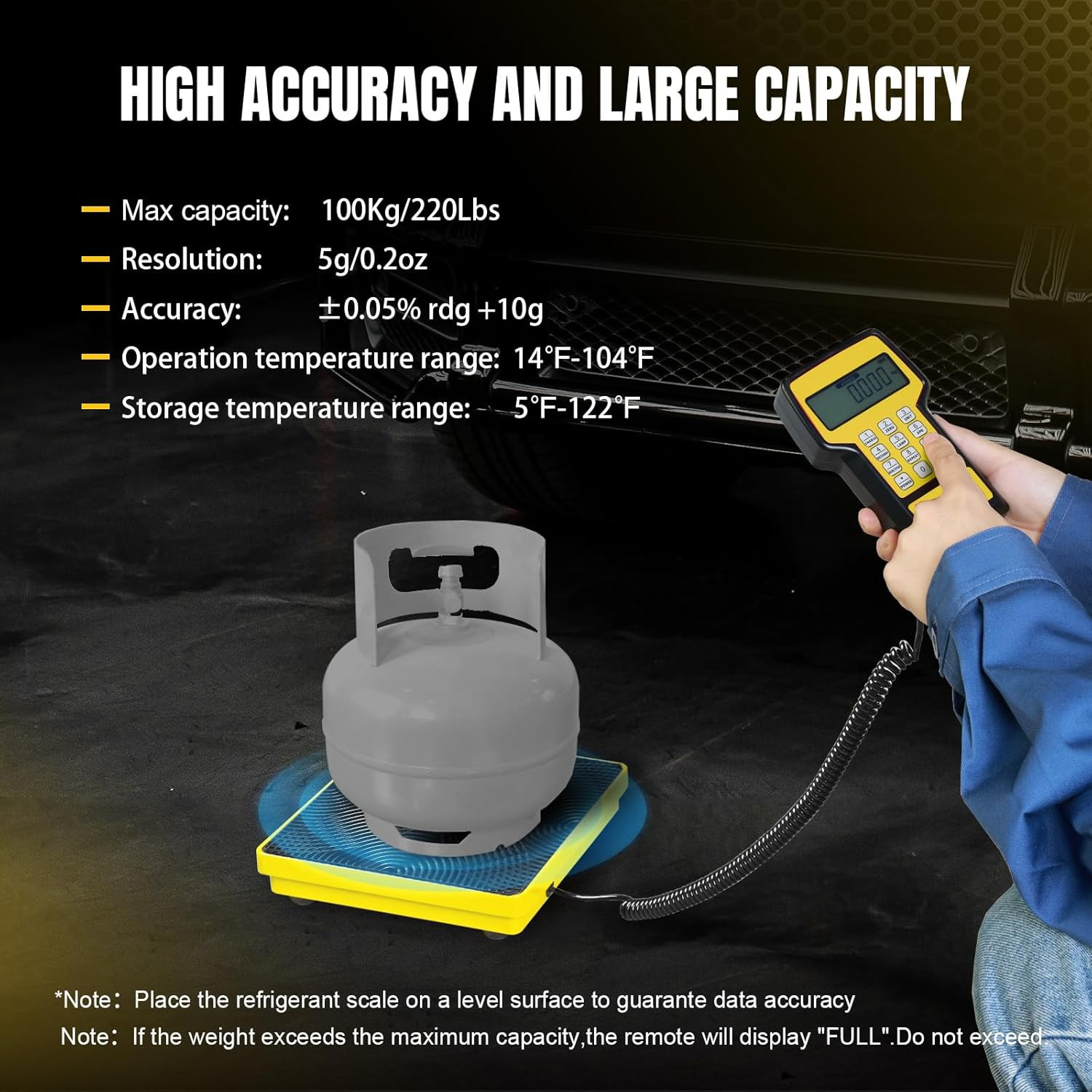 Upgraded Refrigerant Scale 220 LBS High Precision Programmable HVAC Electronic R