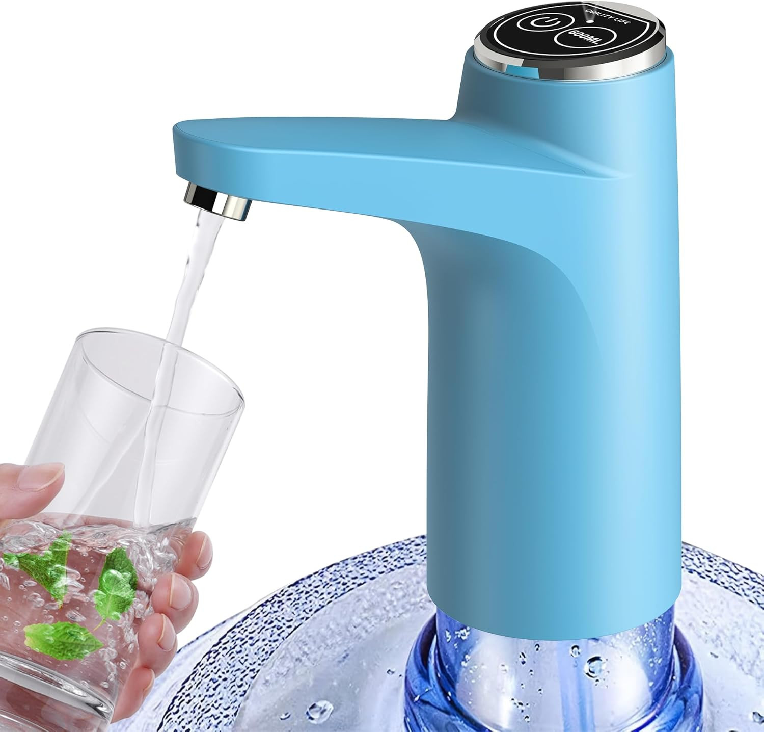 Water Dispenser for 5 Gallon Bottle, 600Ml Quantitative Water Pump,2 Colors Powe