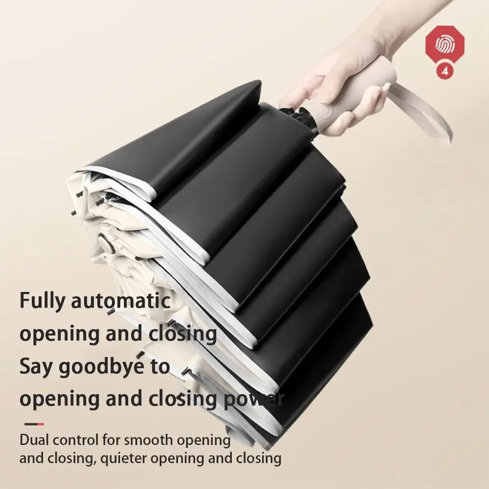 Reverse Folding Umbrella Automatic Windproof Reflective Stripe UV Sun Rain