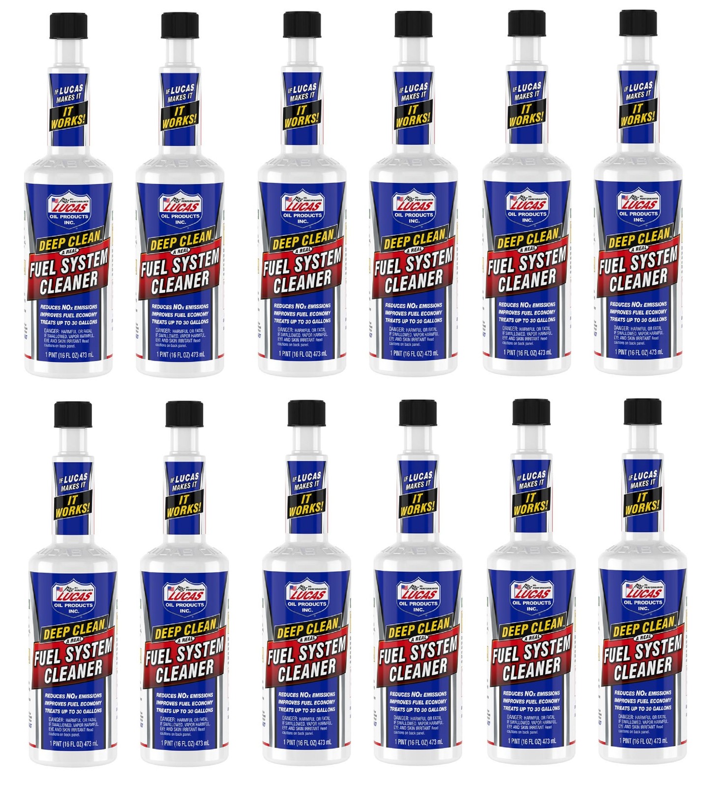 Lucas Oil 10512 Set of 12 Deep Clean Fuel System Cleaner 16 Ounce Bottles