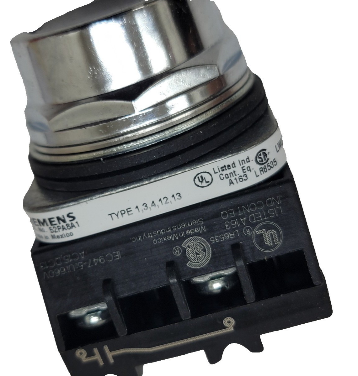New Siemens 52PA8A1K Push Button Operator, Nema 4, 12, Flush Cap Type