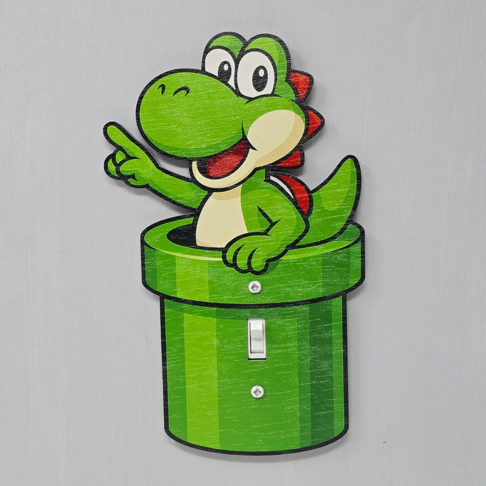 Yoshi Pipe Light Switch Cover SMB1 Luigi Video Games Kids SNES Retro Mario Luigi