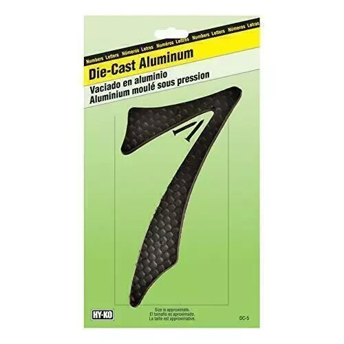 Hy-Ko Products DC-5/7 Die Cast Aluminum House Black Number 7- 4.5"