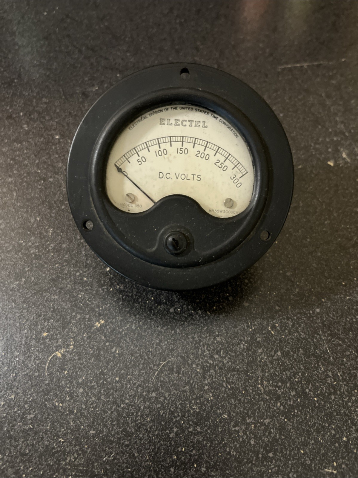 Electel D.C. Volts Panel Meter Gage Model 350 0-300